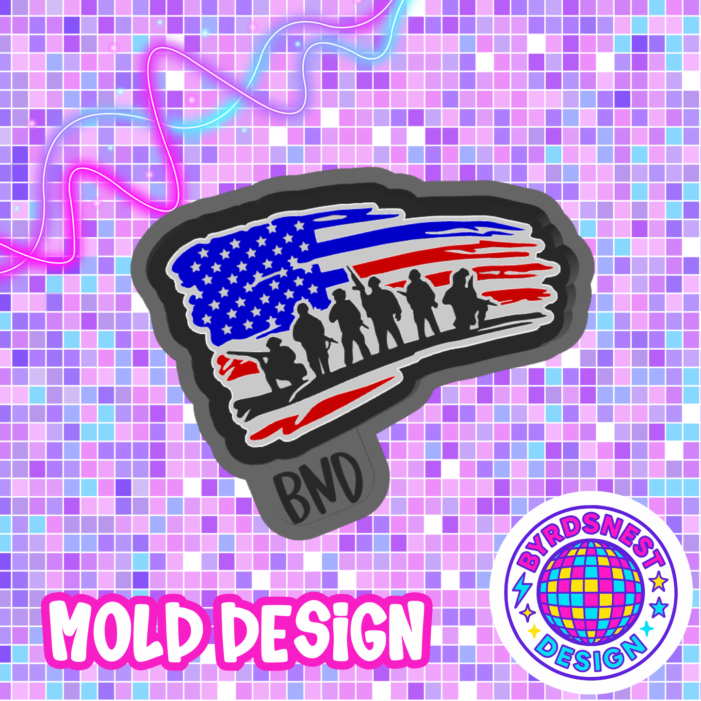 USA Flag w/ Troops
