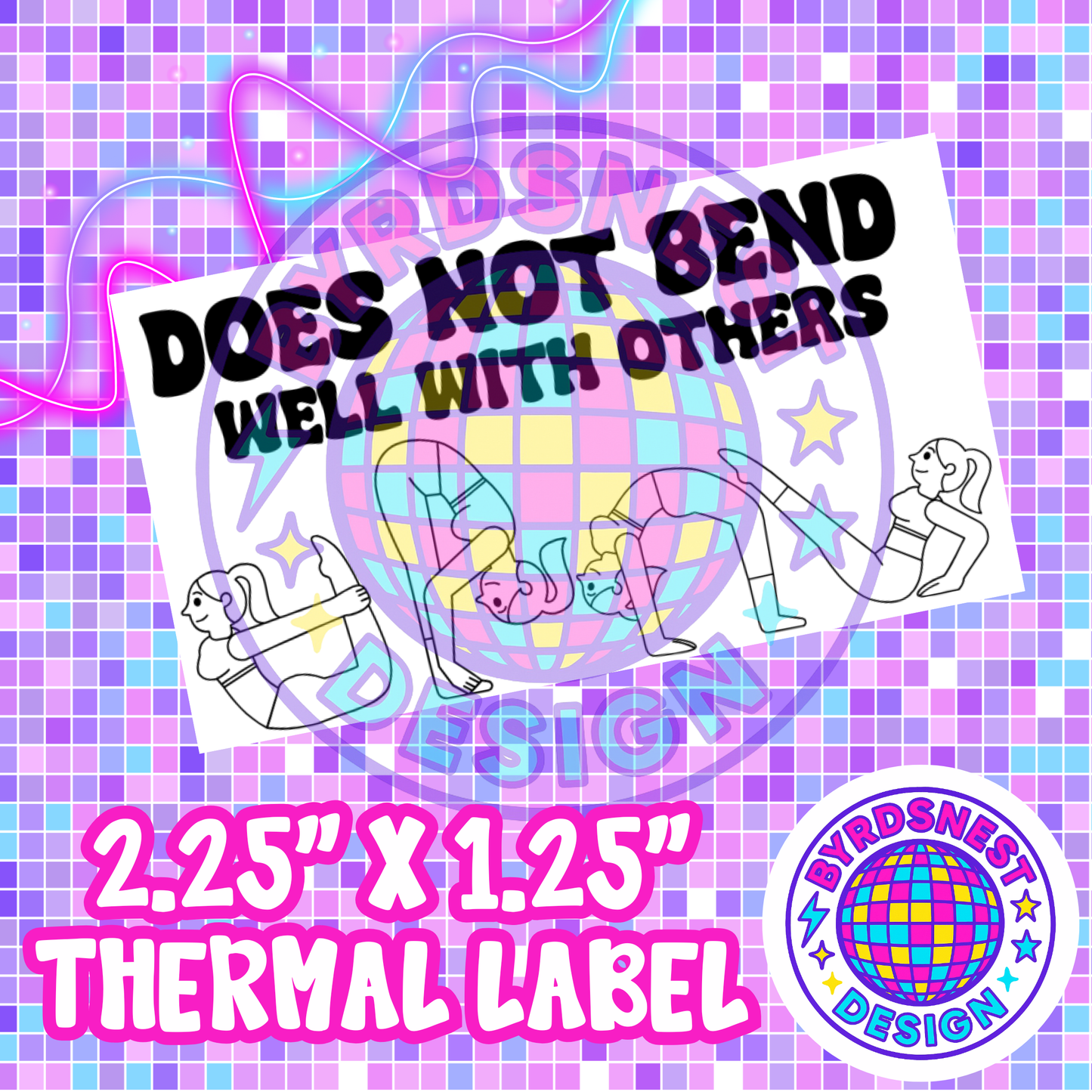 Does Not Bend Well 2.25" x 1.25" Thermal Label PNG