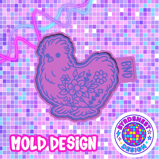 Floral Silkie Chicken