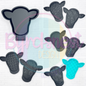 Farm Cow Head w/ 8 Inserts