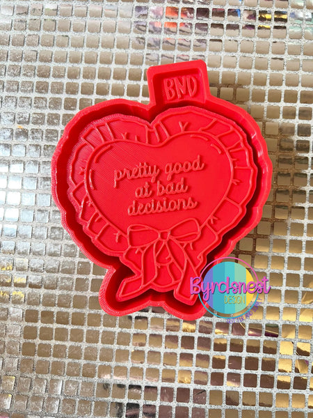 Bad Decisions Heart Pillow