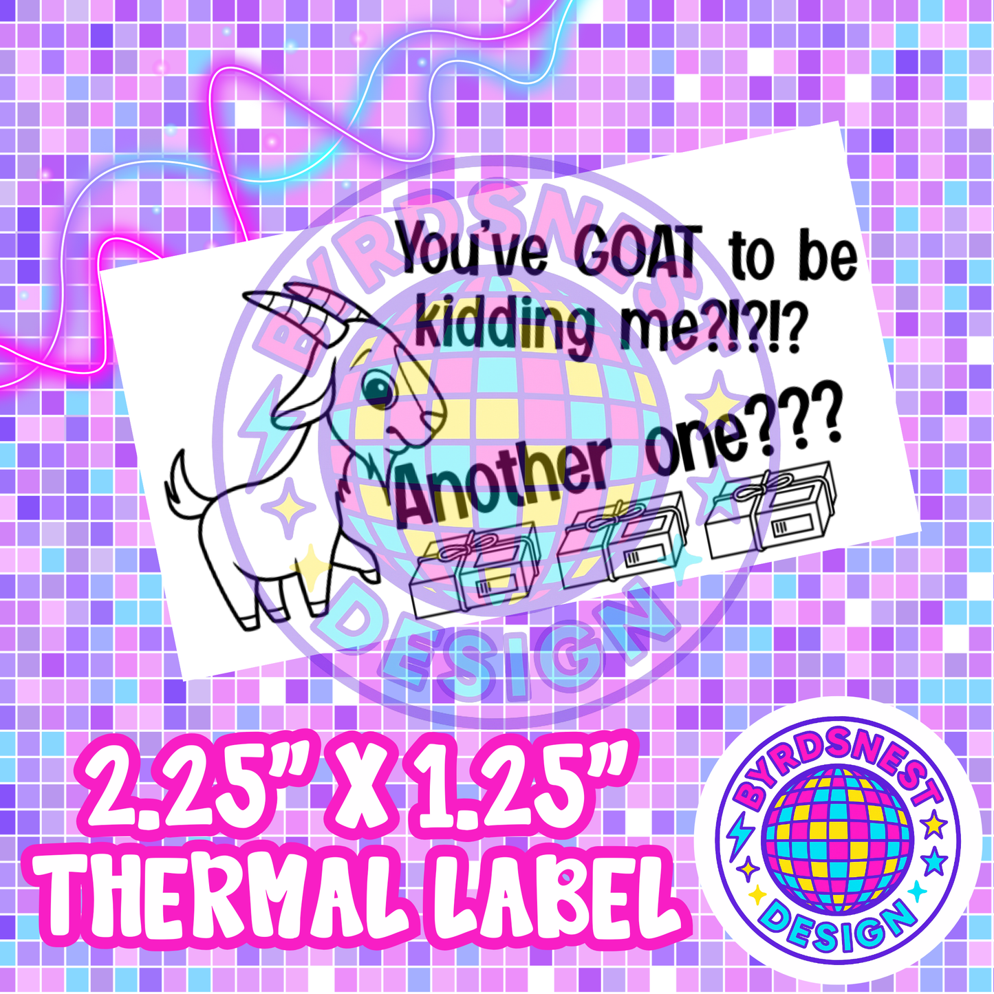 Goat 2.25" x 1.25" Thermal Label PNG