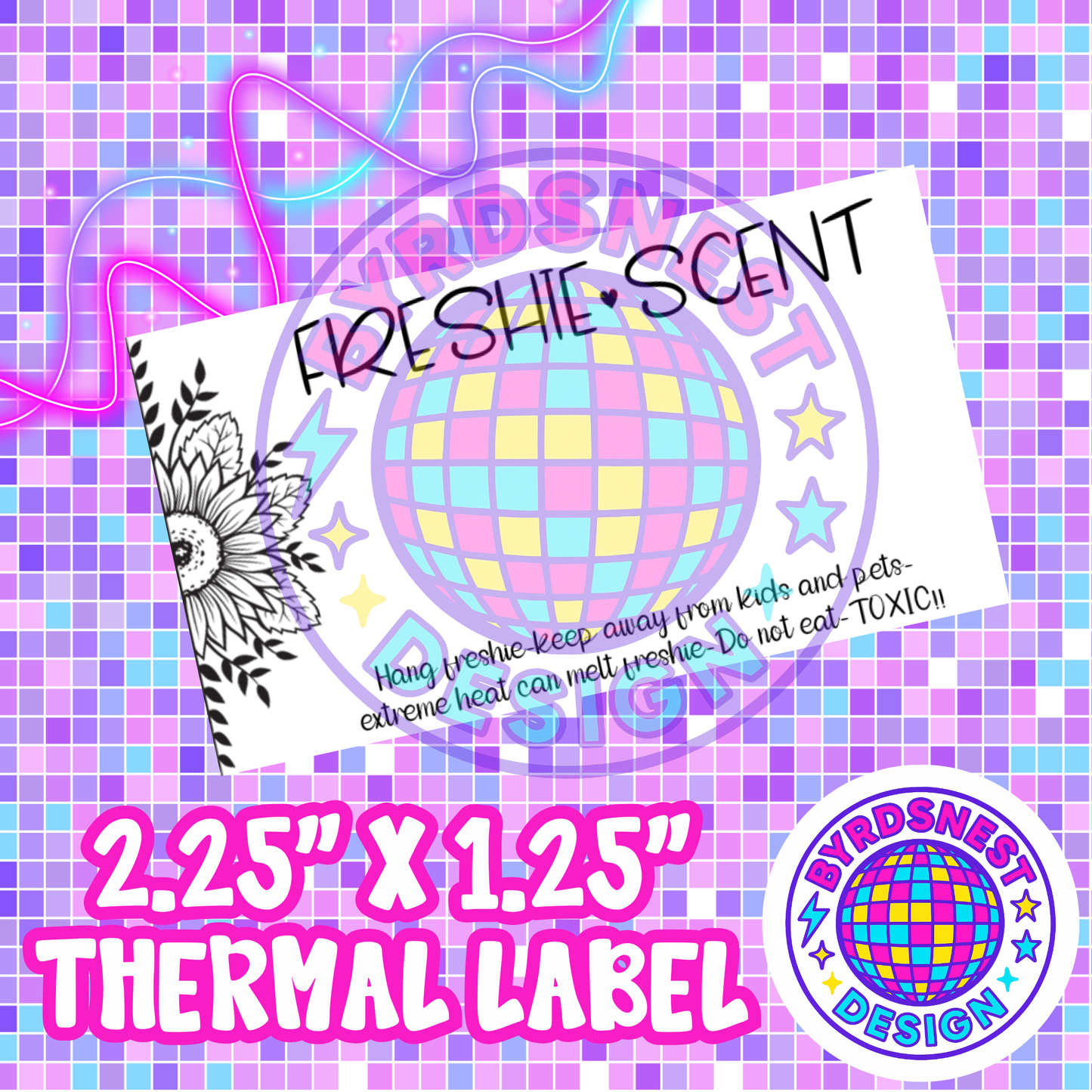 Sunflower 2.25" x 1.25" Thermal Label PNG
