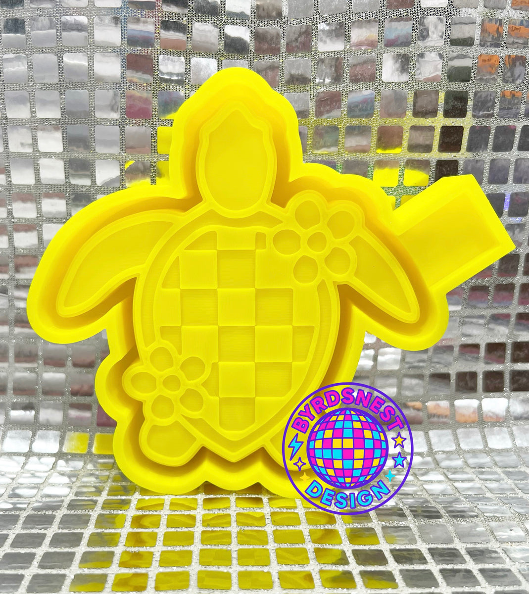Checkered Floral Turtle – Byrdsnest Design