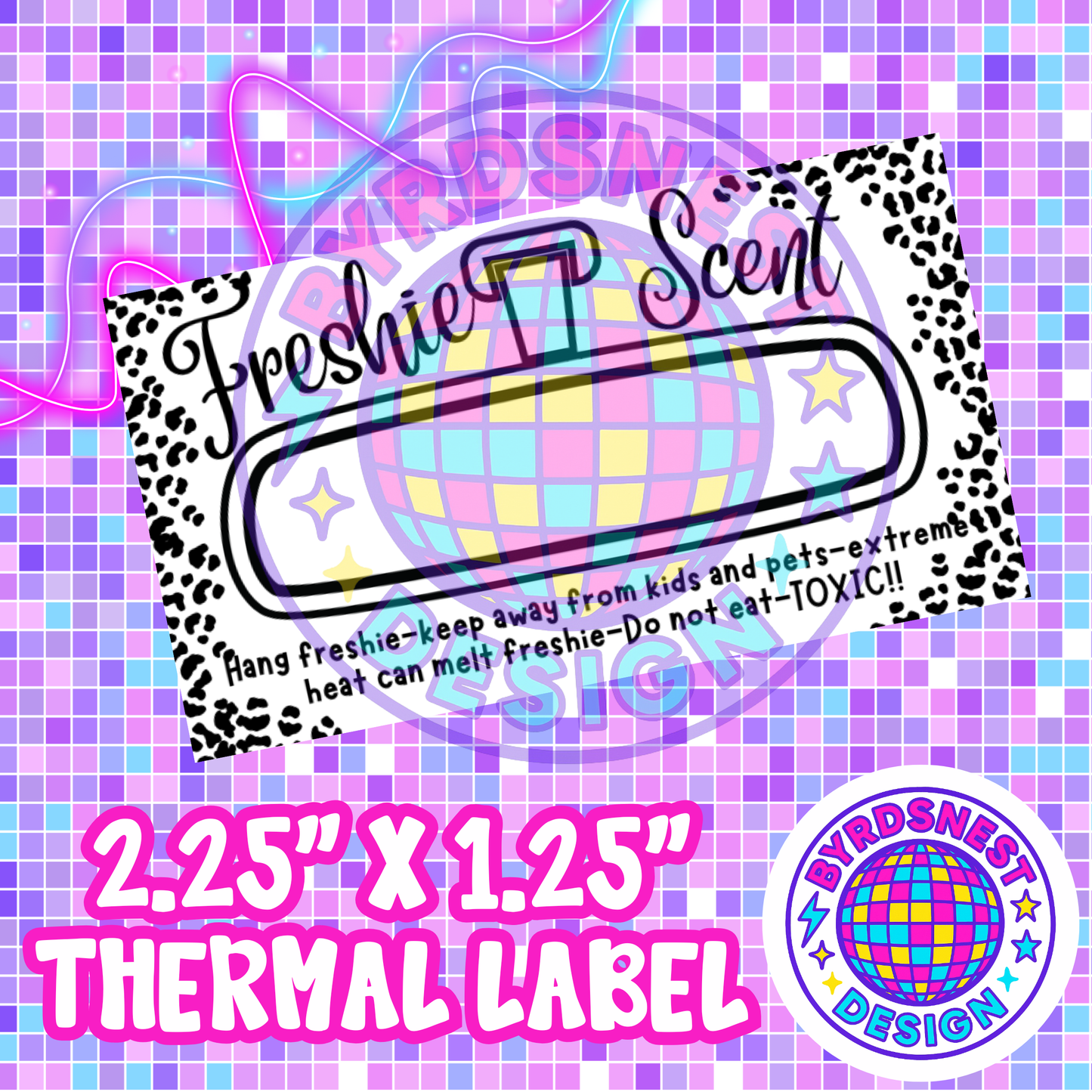 Leopard Mirror 2.25" x 1.25" Thermal Label PNG