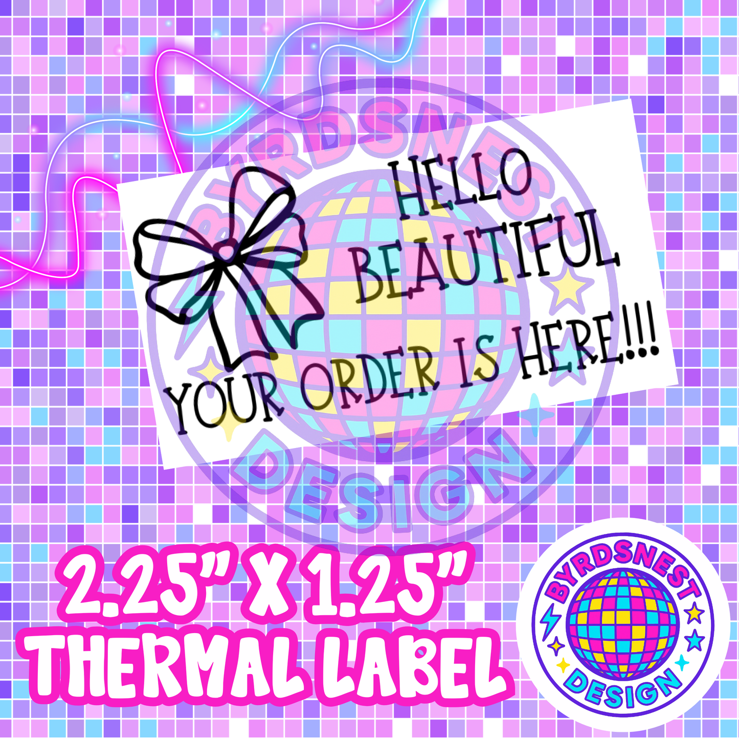 Hello Beautiful 2.25" x 1.25" Thermal Label PNG
