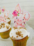 Pretty Pigs Cupcake Toppers