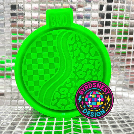 Checkered Groovy Leopard Circle