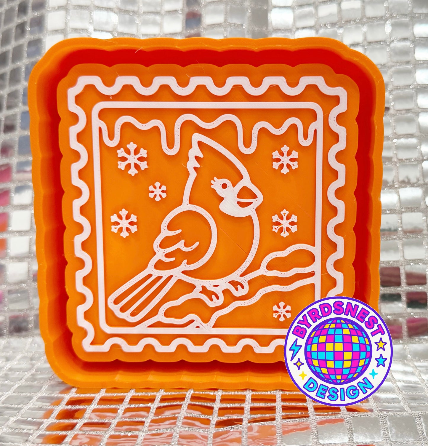 Red Bird Winter Stamp