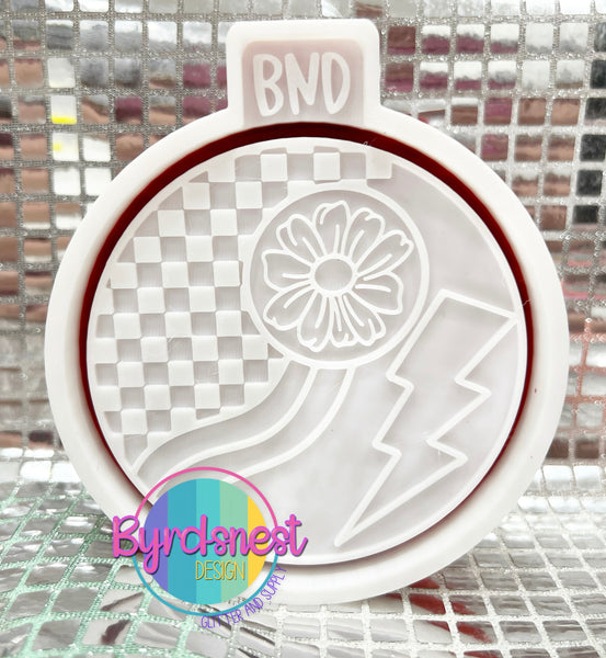 Floral Checkered Circle