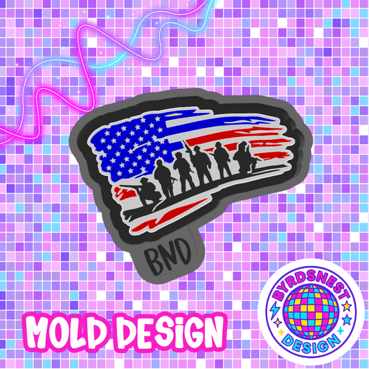 USA Flag w/ Troops