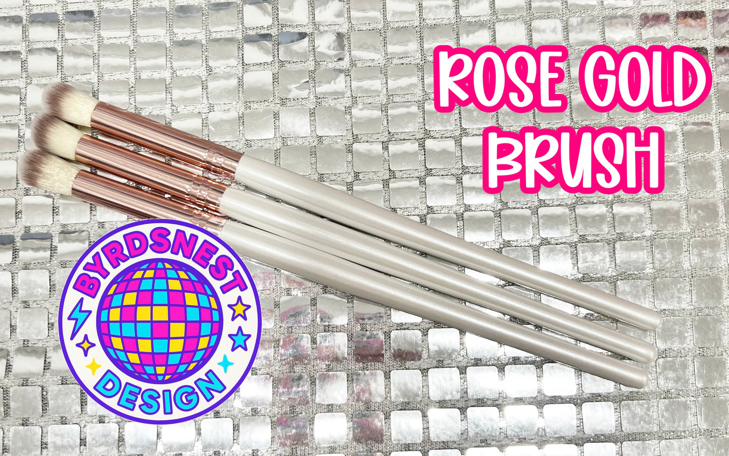 White/Rose Gold Glitter Brush