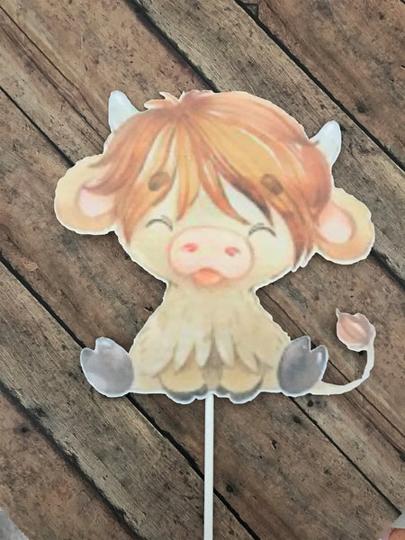 Highland Cow cupcake toppers