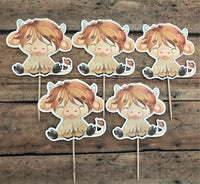 Highland Cow cupcake toppers