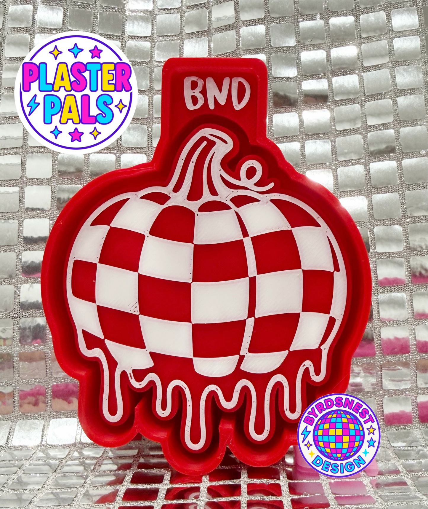 Checkered Melting Pumpkin Plaster Pal