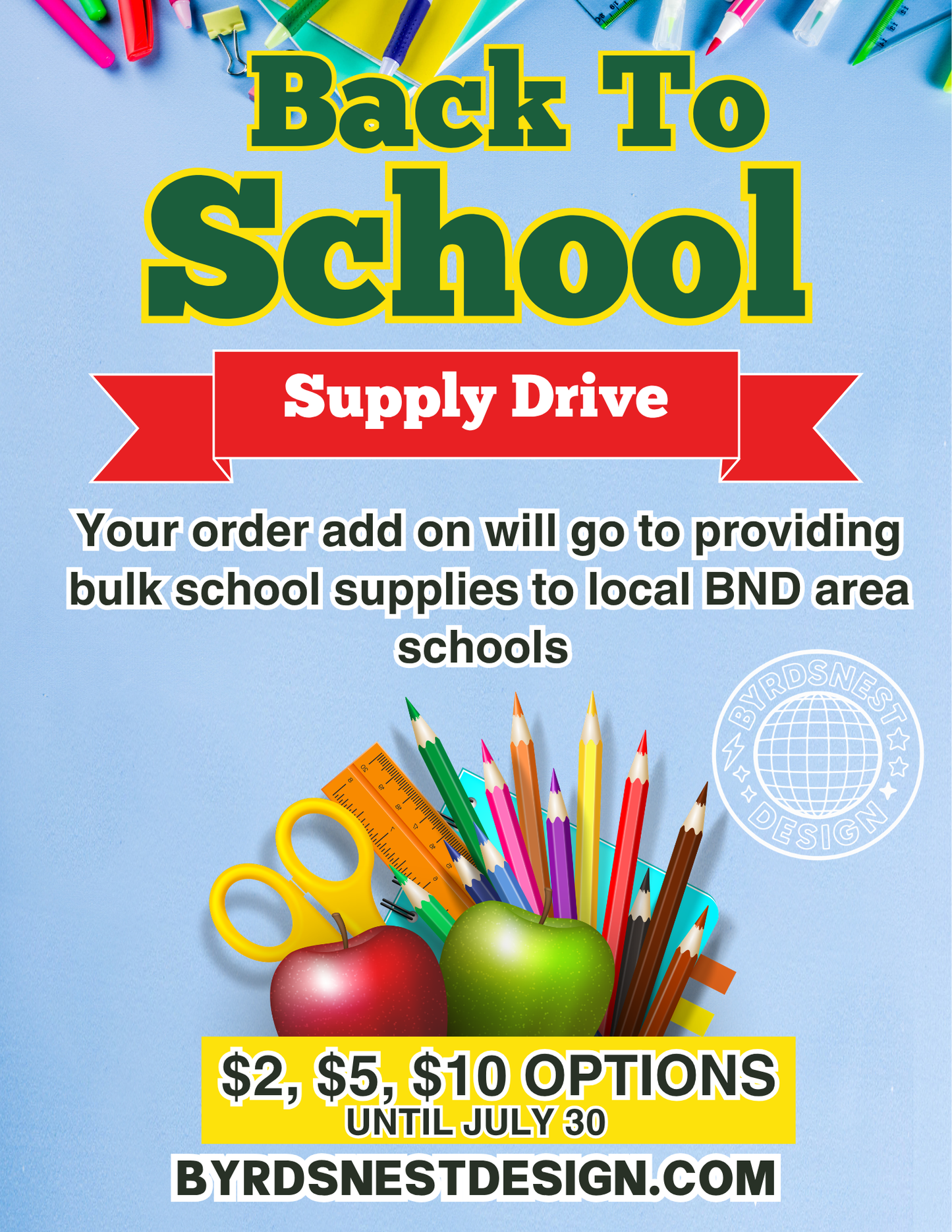 Back to School Supply Add On