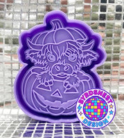 Highland Cow in Pumpkin