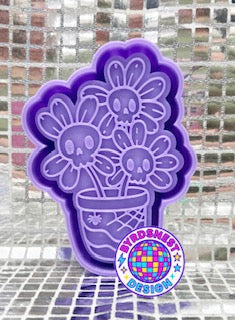 Cute Spooky Skull Flower Pot