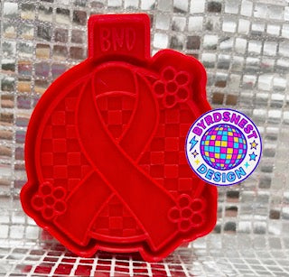Checkered Awareness Ribbon w/ Daisy