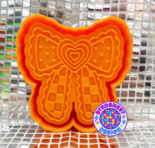 Checkered Heart Lace Bow