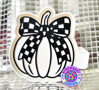 Checkered Bow Pumpkin