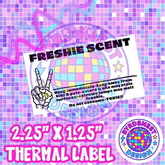 Skelly Peace Hand 2.25" x 1.25" Thermal Label PNG