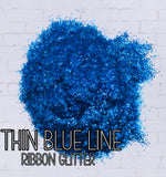 Thin Blue Line Ribbon Glitter