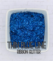 Thin Blue Line Ribbon Glitter