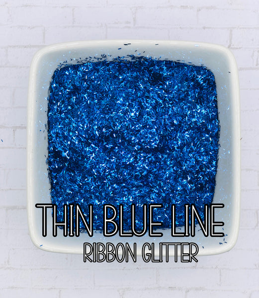 Thin Blue Line Ribbon Glitter